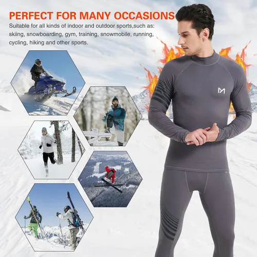 Miniatura 7 de MEETYOO Camisa térmica de manga larga con cuello alto para hombre, ropa interior de compresión ligera, transpirable, capa base