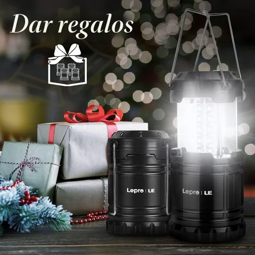 Miniatura 8 de Lepro Faroles LED para campamento con pilas, plegables, resistentes al agua IPX4, luces portátiles para exteriores, para emergencias, huracanes