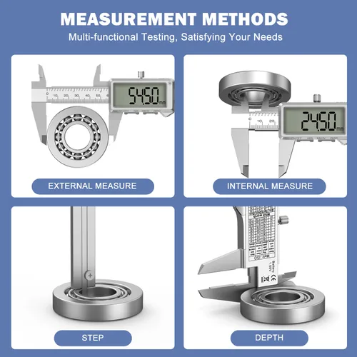 Miniatura 5 de HDLNKAK Calibre digital recargable de 6 "/ 150 mm, herramienta de medición de calibrador de conversión de pulgadas/MM con pantalla LCD grande