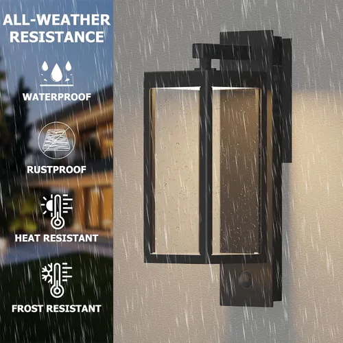 Miniatura 2 de Lámpara de pared para exteriores del atardecer al amanecer con LED integrado, 3 modos ajustables, todo de aluminio impermeable IP65 - Lámpara