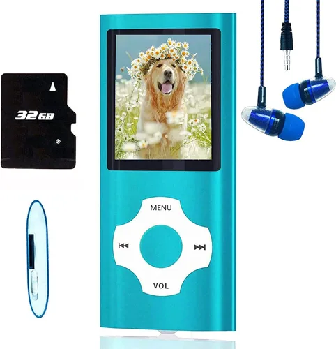 Miniatura 7 de Hotechs - Reproductor de MP3, reproductor de música MP3 con tarjeta SD de memoria de 32 GB, pantalla LCD digital clásica delgada de 1.82 pulgadas