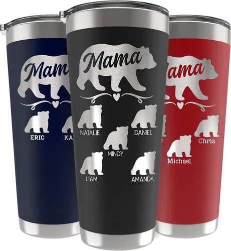 Miniatura 14 de Vaso de Mamá Oso, vaso personalizado para mamá Oro Rosa