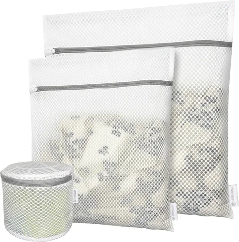 Miniatura 15 de 4 bolsas de malla de panal para ropa delicada con cremallera, bolsas de lavado de ropa para ropa interior, lencería, brasier, blusa, medias