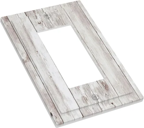 Miniatura 1307 de Placa Decorativa de Pared de Granja Rústica con Cuerno de Madera para Puerta de Granero 1 Banda Duplex Cubiertas de Toma Eléctrica Soltera