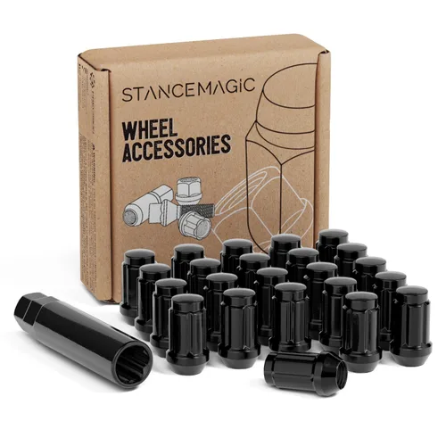 Miniatura 8 de StanceMagic 23 piezas de tuercas para rueda de extremos cerrados con bulto - rosca de 1/2 x 20, asiento de cono, hexagonal de 3/4 pulgada - 19 mm