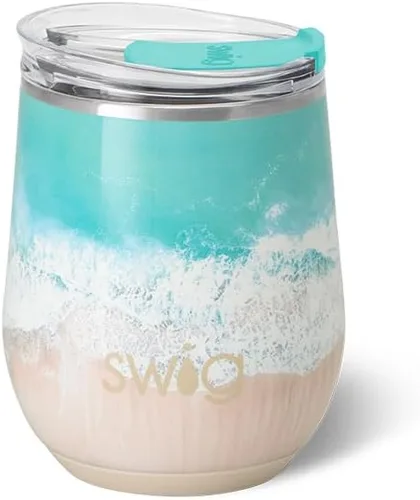 Miniatura 14 de Swig Life Vaso de vino de 12 onzas con tapa, acero inoxidable, apto para lavavajillas, portátil, triple aislamiento (todos los americanos)