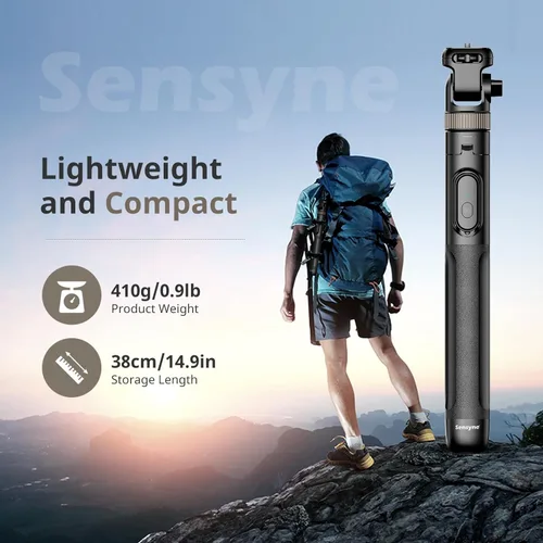Miniatura 5 de Sensyne Trípode extensible de 72" para iPhone y Selfie Stick con soporte de teléfono desmontable y control remoto inalámbrico, compatible con todos