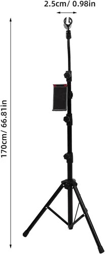 Miniatura 2 de SOLUSTRE Trípode de soporte de micrófono profesional ajustable con base antideslizante resistente soporte telescópico de micrófono para cantar