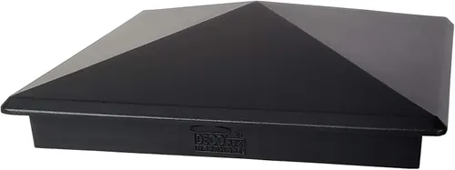 Miniatura 25 de Tapa de aluminio en forma piramidal para postes de madera, color negro (4 unidades)