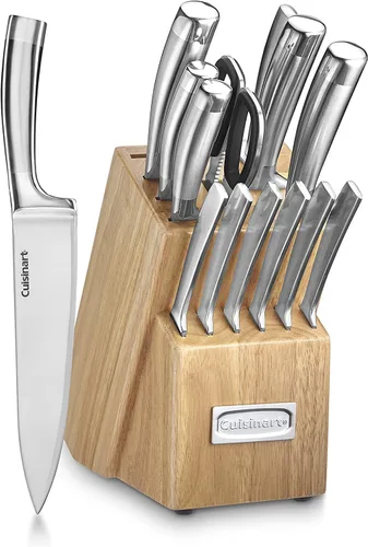 CUISINART C99SS-15P - Juego de cuchillos de bloque de 15 piezas con cuchillas de acero para corte preciso, ligero, acero inoxidable, duradero y apto