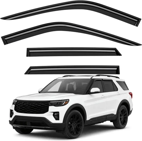 Miniatura 25 de Deflectores de ventana tintados ahumados con cinta adhesiva para ventana lateral, deflectores de lluvia compatibles con Ram 2009-2018 1500 Crew Cab