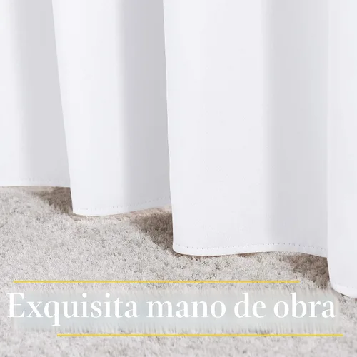 Miniatura 6 de NICETOWN - Juego de 2 paneles de cortinas blancas puras de 84 pulgadas de largo para dormitorio, tratamiento de ventana con ojales de 50 % de Blanco