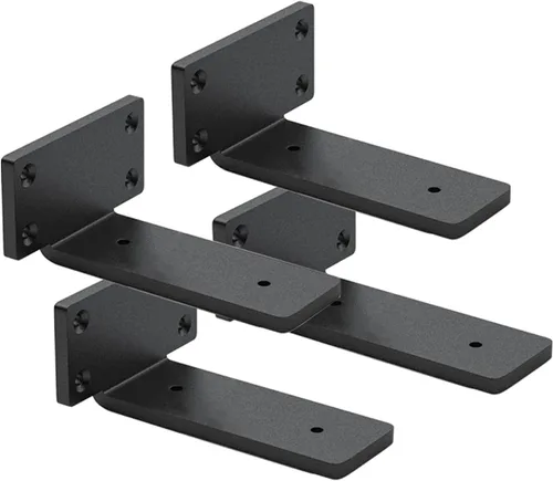 Paquete de 4 soportes para estantes, soporte para estante flotante de 5 pulgadas, 1/5 pulgadas de grosor, soportes para estantes ocultos de servicio