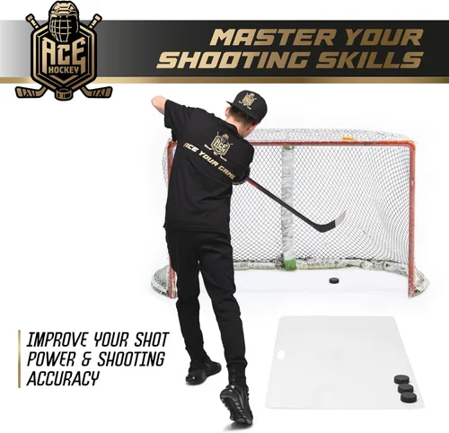 Miniatura 3 de ACE HOCKEY Almohadilla de tiro de 30 x 60 pulgadas – Dispara como en hielo real – Practica tiro, manejo de palos, habilidades de paso en 12.5 pies