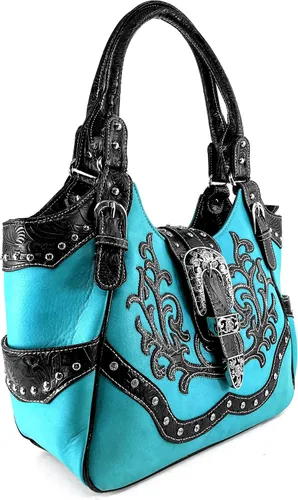 Miniatura 2 de Justin West Tooled - Bolsa de transporte oculta con hebilla de bordado floral