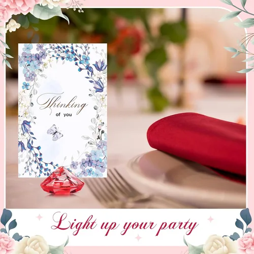 Miniatura 4 de Boao Paquete de 24 soportes de tarjetas de lugar de diamantes acrílicos para números, soportes para tarjetas, decoración de fiesta de diamantes