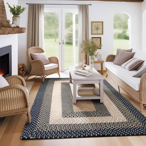 Miniatura 11 de Super Area Rugs Alfombra Trenzada Estilo Granja de 20x30 Pulgadas - Alfombra de Algodón Natural Suave para Baño, Cocina, Entrada - Alfombra Tejida