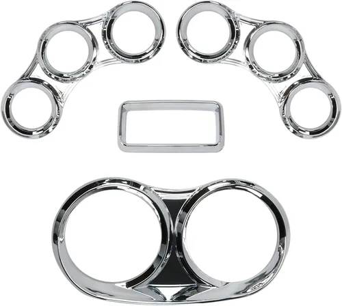 Miniatura 4 de LOSTAR Kit de cubierta de calibre central, cubiertas de medidor de salpicadero de instrumentos con visera cromada compatible con Peterbilt 379 384
