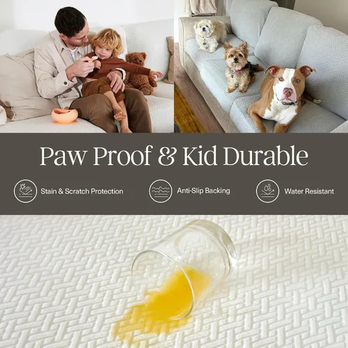 Miniatura 5 de Nolan Interior Funda Mágica para Sofá - Funda Clásica de Jacquard para Respaldo de Sofá - A Prueba de Mascotas, Fácil Instalación, Funda Elástica
