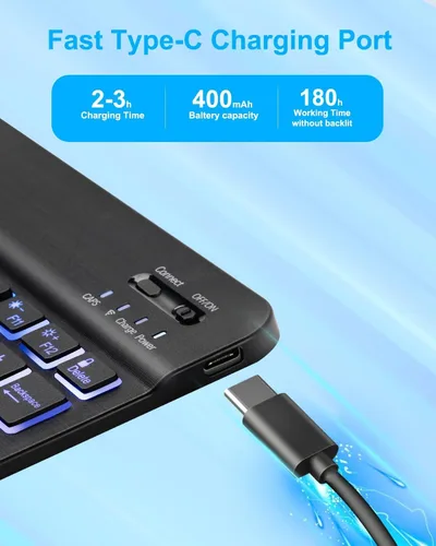 Miniatura 9 de Funda EAMPANG con teclado ratón para Samsung Galaxy Tab A9 Plus de 11 pulgadas (SM-X210/X215/X216/X218), teclado magnético desmontable USB-C