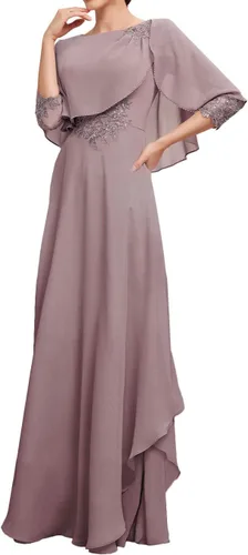 Miniatura 3 de Mother of The Bride Dresses for Wedding Formal Evening Gowns Chiffon Ruffles Mother of Groom Dresses with Sleeves