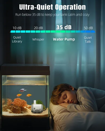 Miniatura 2 de Pawfly Bomba de fuente pequeña, bomba de agua sumergible de 130 GPH para fuente, mini bomba de agua de 8 W con elevación alta de 2.6 pies, bomba