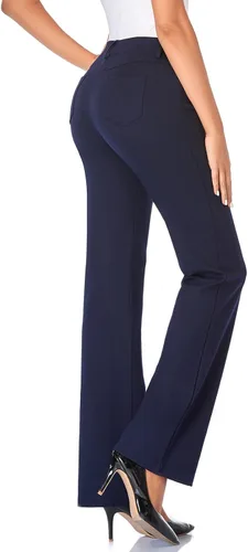 Miniatura 2 de Tapata - Pantalones de vestir con corte de bota para mujer pantalones con bolsillos altos pequeños para oficina trabajo negocios y uso casual de 28