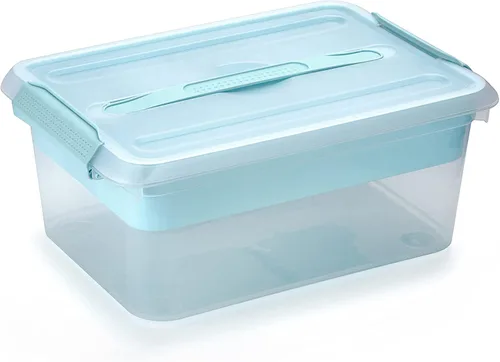 Miniatura 9 de BTSKY - Caja de almacenamiento para apilar y transportar, contenedor de almacenamiento de plástico transparente apilable con bandeja extraíble, caja