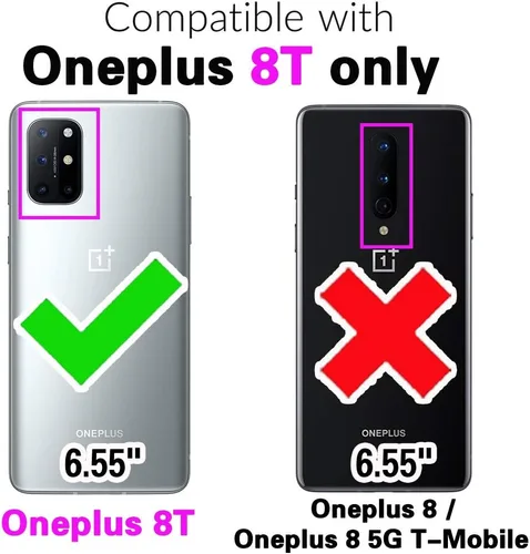 Miniatura 2 de Asuwish Funda para teléfono OnePlus 8T OnePlus8T Plus 9R 5G con protector de pantalla de vidrio templado y Slim Stand Cell One Plus8T5G On + 1 Plus