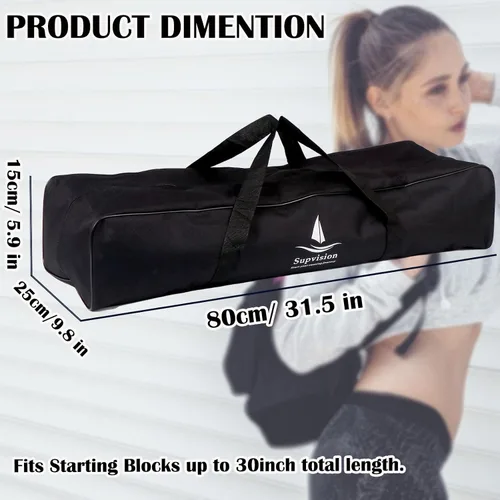 Miniatura 3 de Bolsa de viaje para gimnasio con cremalleras duraderas de 2 vías, impermeable, tela Oxford fuerte, Negro -, 31.5 pulgadas para bloques de arranque