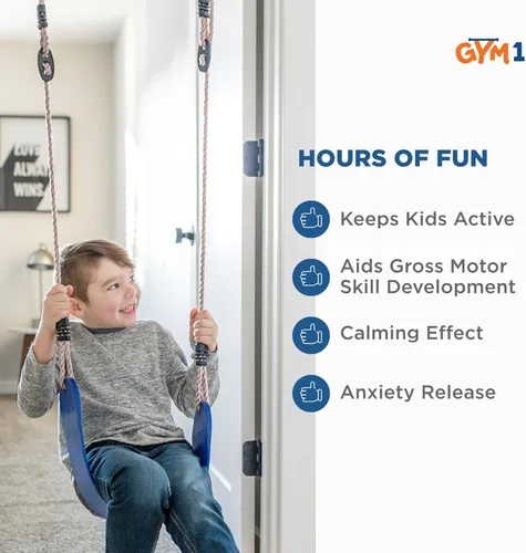 Miniatura 5 de Set de gimnasio en puerta interior Gym1 - columpio sensorial y anillos de agarre - Barra de tracción ajustable para marco de puerta para niños