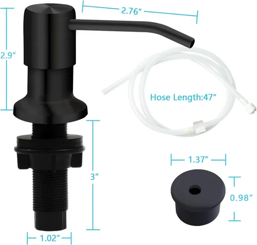 Miniatura 6 de Dispensador de jabón para fregadero, dispensador de jabón para fregadero Kichen, kit de tubo de extensión de 47 pulgadas, bomba dispensadora