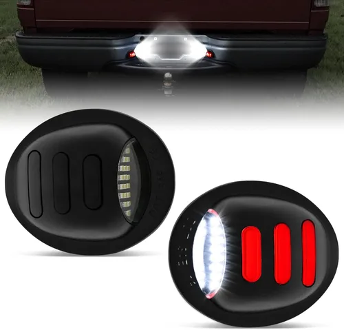 litzland Luz LED para matrícula, carcasa de luz compatible con Ford F-150 1990-2014 F-250 F-350 1990-1999 Heritage 2004 camioneta pickup, paquete de