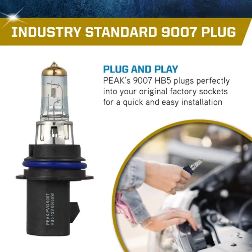 Miniatura 4 de PEAK Power Vision Gold - Faros delanteros automotrices de alto rendimiento 9007/HB5 65/55W (paquete de 2)