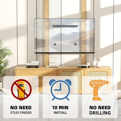 Miniatura 3 de Soporte de pared para TV sin tachuelas para televisores de 12 a 55 pulgadas, soporte de TV para paneles de yeso sin taladro, VESA máximo de 15.748 x