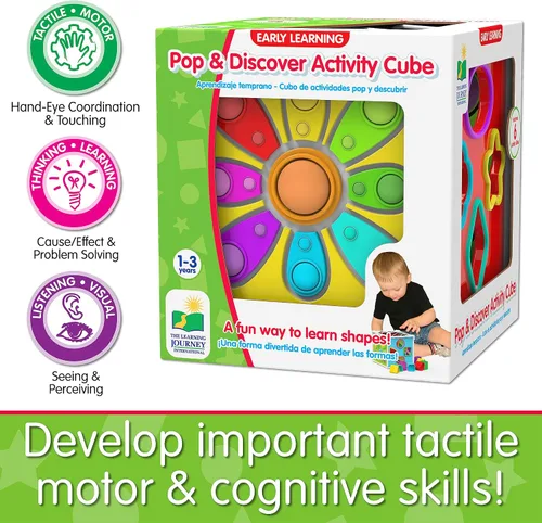 Miniatura 5 de The Learning Journey: Cubo de actividades Pop & Discover – Divertido Montessori Educación Temprana – Juguete sensorial para niños – Autismo