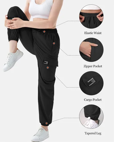 Miniatura 2 de SANGTREE Pantalones deportivos tipo cargo casuales impermeables para niñas y mujeres