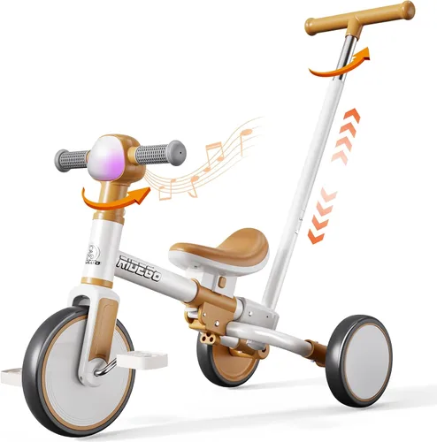 Ridego - Triciclo 5 en 1 para niños pequeños de 2 a 5 años, bicicleta de equilibrio para niños y bicicleta de empuje para niños pequeños con mango