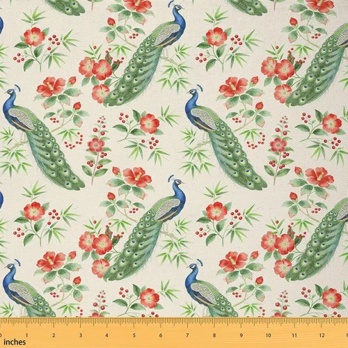 Miniatura 37 de Rustic Flowers Indoor Outdoor Fabric,Retro Floral Soft Flannel Polyester No Stretch Farmhouse Style Crafts & Sewing Supplies DIY Fabrics,1 Yard