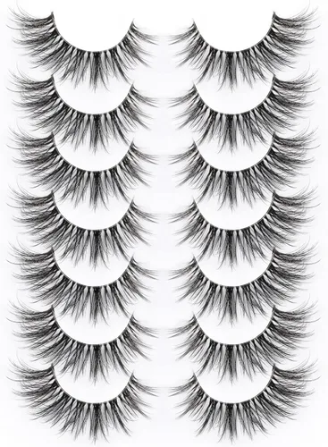 Miniatura 14 de Pestañas postizas de aspecto natural, pestañas de visón sintético, pestañas onduladas tipo zorro que parecen extensiones, pestañas de visón 3D