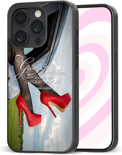 Miniatura 7 de Fundas de teléfono para niñas para iPhone 17 16 15 14 13 12 11 Pro Max Plus Air Mini, "Give a Girl the Right Shoes and She Can Conquer the World