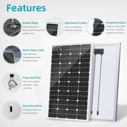 Miniatura 4 de Kit completo de sistema solar fuera de la red Kit solar de 1350 W 24 V, 6 paneles solares de 225 W 12 V, 2 baterías de litio de 100 ah y 12.8 V