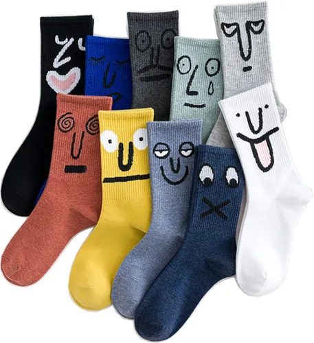 MORSNE Divertidos calcetines novedosos de algodón, bonitos y coloridos para mujeres y hombres, regalos acogedores, juego de 10 pares, Multicolor-