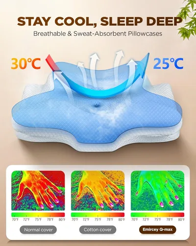 Miniatura 6 de Sleep Doctor - Almohada cervical para dormir, almohada ergonómica para dormir de lado, almohada ortopédica refrescante para aliviar el dolor, Azul