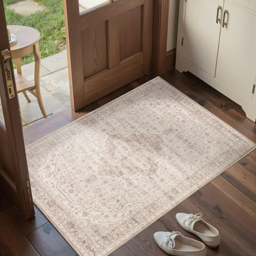 Miniatura 6 de Rugxara Alfombra de entrada lavable de 3 x 5, alfombras de pasillo bohemias antideslizantes para pasillo, entrada, cocina, baño, cuarto