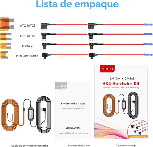 Miniatura 8 de Cable de conexión directa VIOFO HK4 Acc, Cable USB-C de conexión directa para serie A329/serie A229/A119Mini2/A139Pro/WM1/T130 Dash Cam, Protección