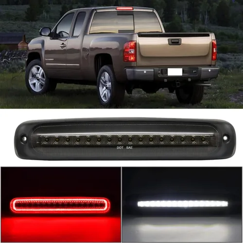 R&F Auto Tercera luz de freno LED ahumada con juntas de espuma de sello de repuesto para Silverado y Sierra 1500/2500/3500 HD Classic (1999-2007)