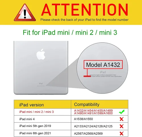 Miniatura 2 de BMOUO Funda para iPad mini 1 2 3, iPad mini 1/2/3 para niños - Protector de pantalla integrado, a prueba de golpes, ligera, funda rígida con soporte
