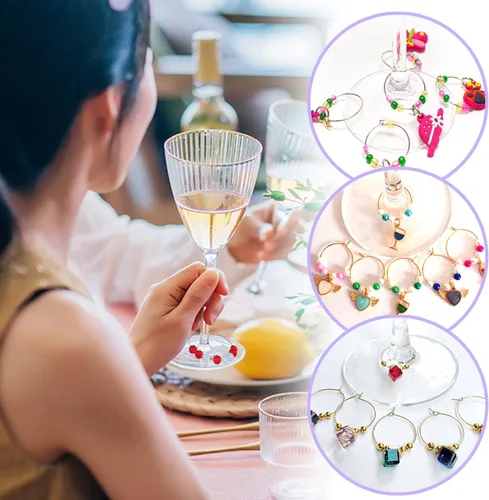 Miniatura 5 de TOAOB - 600 anillos abiertos para copa de vino de 0.98 pulgadas (0.984 in) de plata y oro, para hacer joyas, bodas, cumpleaños, festivales
