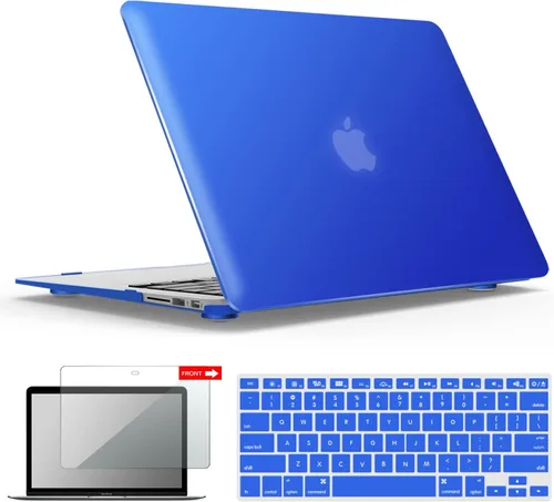 Miniatura 12 de iBenzer Carcasa rígida de plástico con superficie suave 3 en 1 y cubierta para teclado y protector de visualización para MacBook Air, Negro